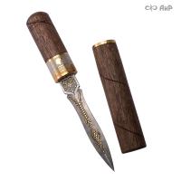 Нож Сигара COHIBA, орех, дамасская сталь ZDI-1016